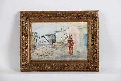 Georges CLAIRIN (1843-1919)
Cavaliers à l'abreuvoir
Aquarelle...