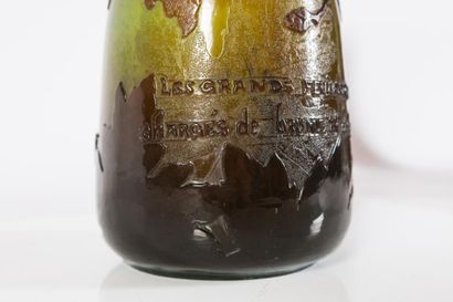 Emile Gallé (1846-1904) 

Vase de forme cylindrique...