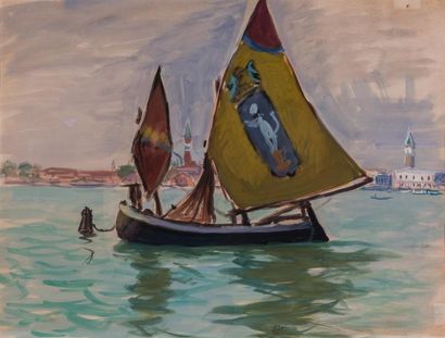 Gustave LINO (1893-1961) 

Voiliers à Venise....