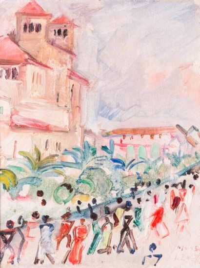 Moses LEVY (1885-1968) 

Les promeneurs.?Huile...