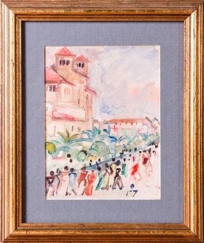 Moses LEVY (1885-1968) 

Les promeneurs.?Huile...