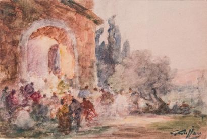 Gabriel GRIFFON (1866-1938)?2 aquarelles...