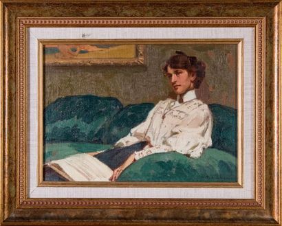 Victor LHOMME (1870-1957) 

Alice au canapé...