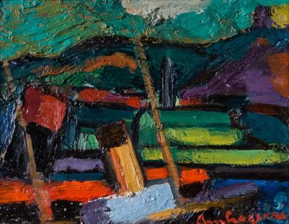 Pierre AMBROGIANI (1907-1985) 

Le remorqueur.?Huile...