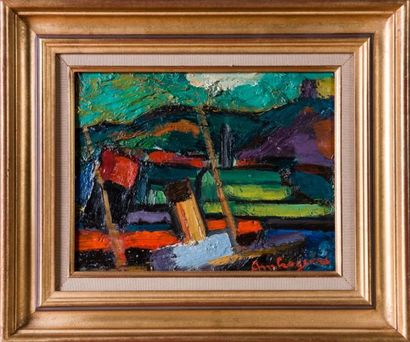 Pierre AMBROGIANI (1907-1985) 

Le remorqueur.?Huile...