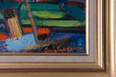Pierre AMBROGIANI (1907-1985) 

Le remorqueur.?Huile...