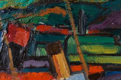 Pierre AMBROGIANI (1907-1985) 

Le remorqueur.?Huile...