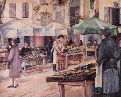 H. STAUDER (XX) 

Le marché.?Signée en bas...