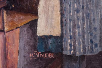 H. STAUDER (XX) 

Le marché.?Signée en bas...