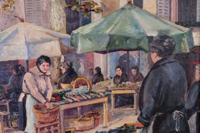 H. STAUDER (XX) 

Le marché.?Signée en bas...