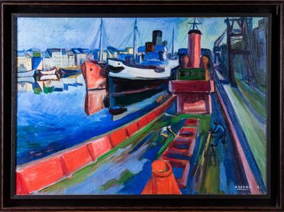 Antoine SERRA (1908-1995) 

Le port. 1947.?Huile...