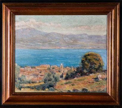 Ecole française du XXème siècle. 

Vue d’Ajaccio....