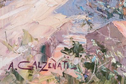 A. GALZENATI (XX) 

Village en Corse.?Huile...