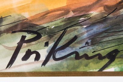 Franz PRIKING (1929-1979) 

Paysage. Aquarelle....