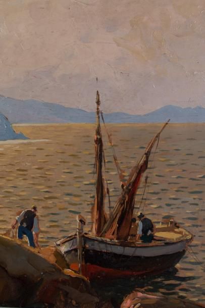 Gustave VIDAL (1895-1966) 

Pêcheurs en mer....