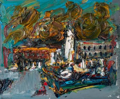 Bernard DAMIANO (1926-2000) 

Vue d’un port....