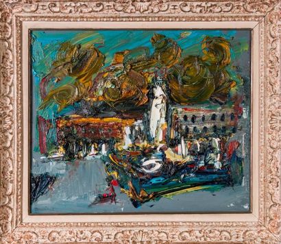 Bernard DAMIANO (1926-2000) 

Vue d’un port....