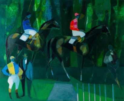 Camille HILAIRE (1916-2004) 

Le paddock.?Huile...