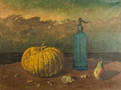 Guy PICHON (1933-2007) 

Nature morte citrouille.?Huile...
