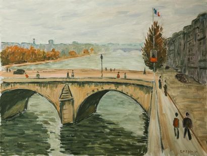Guy PICHON (1933-2007) 

Bord de Seine. 1999.?Huile...