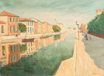 Guy PICHON (1933-2007) 

Les martigues. 1999.?Huile...