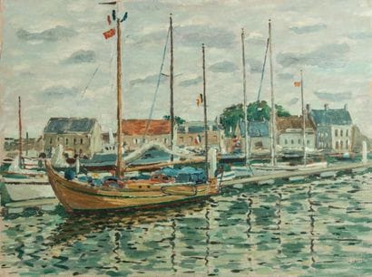 Guy PICHON (1933-2007) 

Le port de Honfleur....