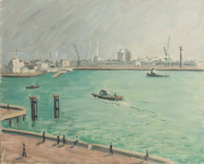 Guy PICHON (1933-2007) 

L’entrée d’un port....
