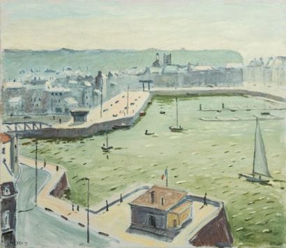 Guy PICHON (1933-2007) 

Vue du port de Dieppe....