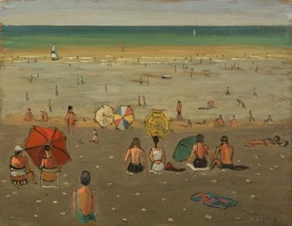 Guy PICHON (1933-2007) 

La plage. 1997.?Huile...
