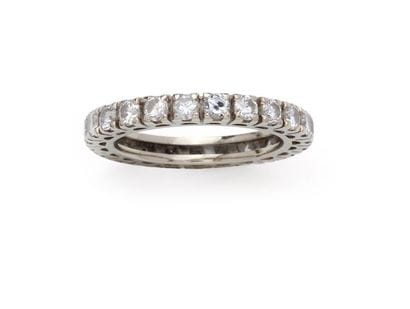 Alliance «américaine» en or gris 18K 750‰...