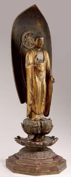 Grande statue représentant le Bouddha Amida...