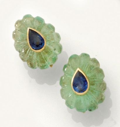 VERNEY
Paire de clips d'oreilles or sertis...