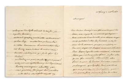 VOLTAIRE (1694-1778)
L.A.S. « V», Ferney...