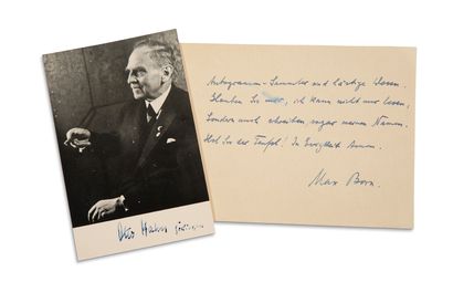 BORN Max (1882-1970) Physicien allemand
P.A.S....