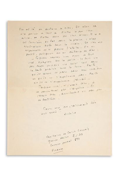 SAINT-EXUPÉRY Antoine de (1900-1944)
L.A.S....