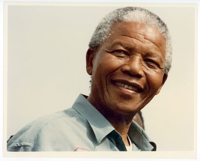 Nelson MANDELA (1918-2013). Portrait, 1994....