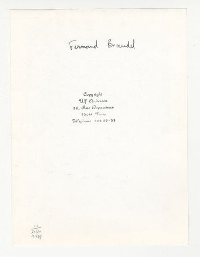 Fernand BRAUDEL (1902-1985), historian. Portrait,...