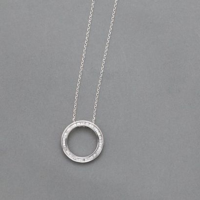 Chaîne diamantée et pendentif en 