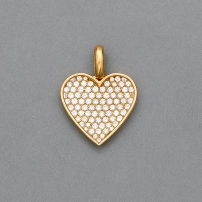 Pendentif coeur en or jaune, 750 MM, recouvert...