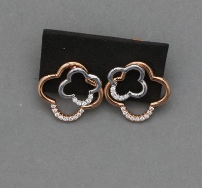 Boucles d'oreilles en or jauna, 750 MM, finement...