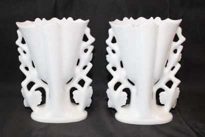 Pair of porcelain vases decorated with gilded...