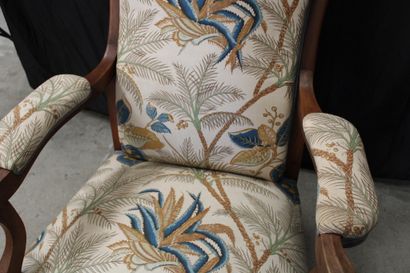 Voltaire armchair, seat, back and armrest...