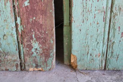 Farmhouse door, double leaf, arched, late...