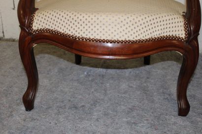 Pair of armchairs, balloon backs, mid 19th...