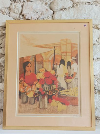 Silkscreen print, Eliane THIOLLIER (1926-1989)...