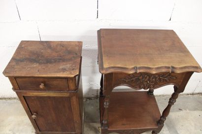 Small wooden occasional table, scrolled top,...