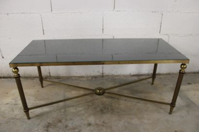 Rectangular coffee table, smoked glass top,...