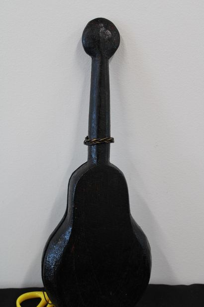 African scale, brass and wood, 29x11
