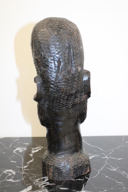 Man's head/sculpture in painted wood 22x...
