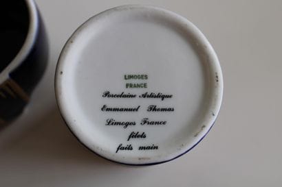 Elements in Limoges porcelain (4), blue ...